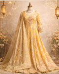 Yellow Floral Anarkali Set
